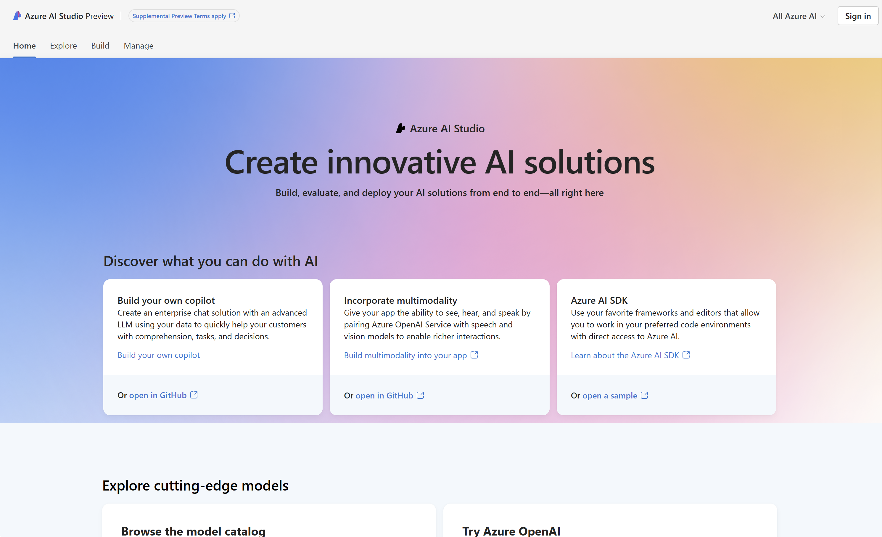 Introducing Azure AI Studio