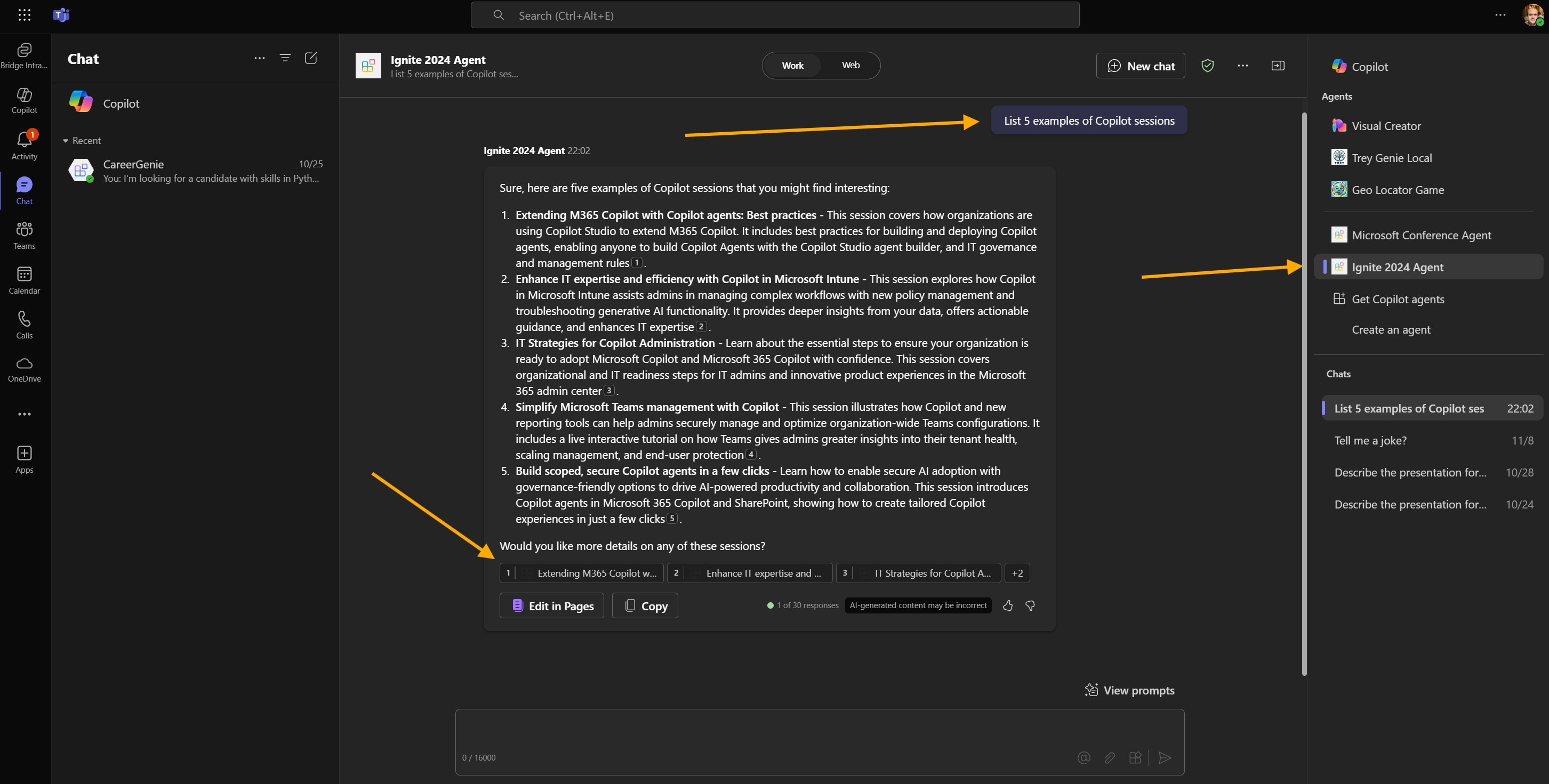 Declarative Agent Response