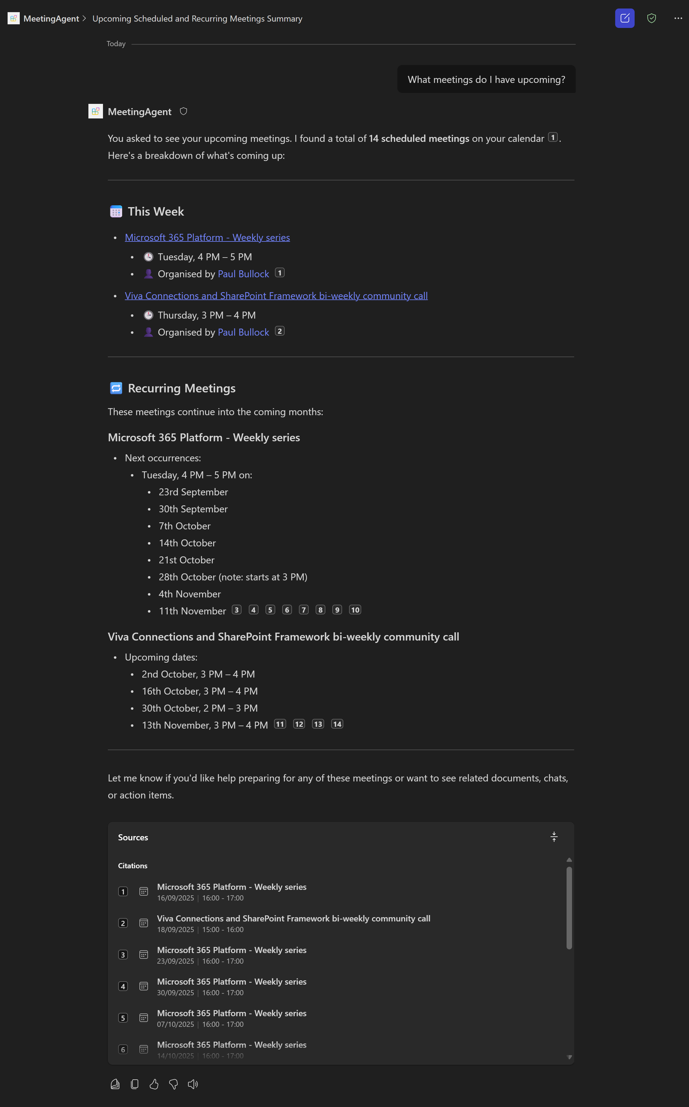 Example Meeting from an agent