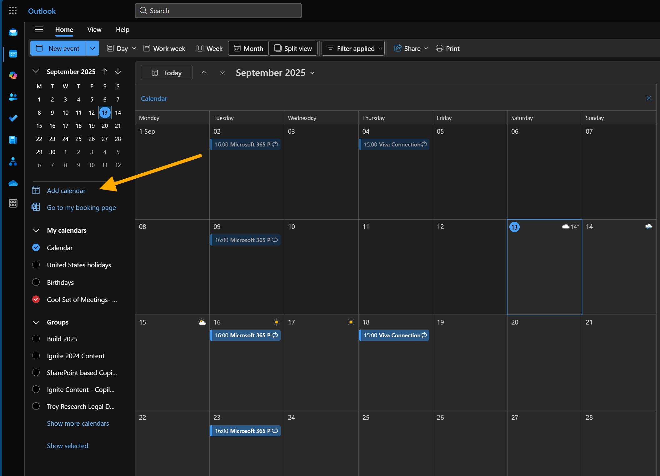 Add Calendar Option