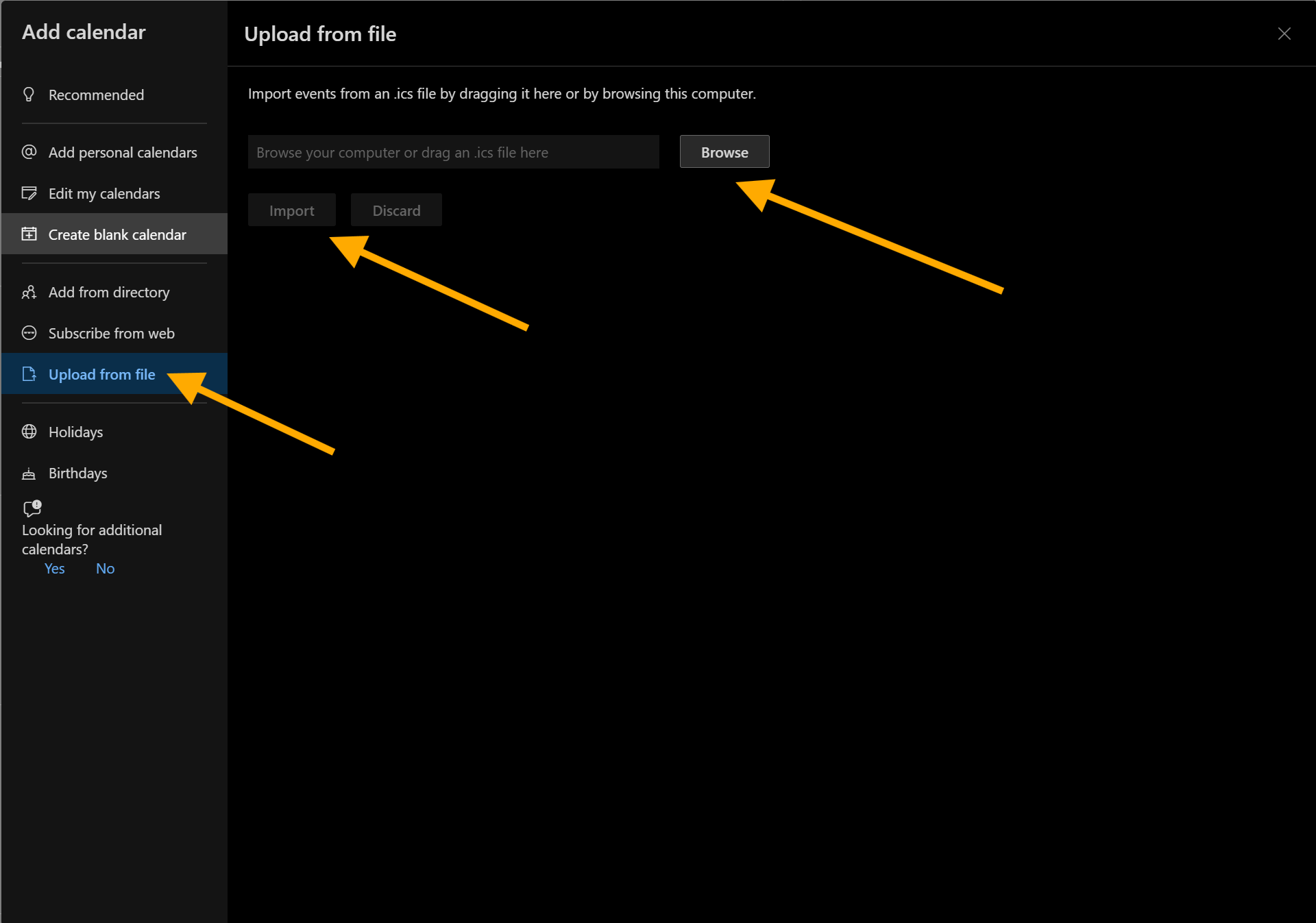 Import ICS File