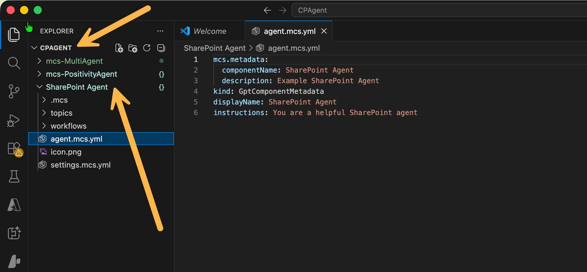 Image of the new folder that is created that contains the contents of the agent